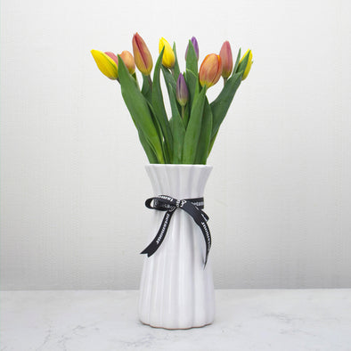 Florero Aitana - 10 tulipanes multicolor