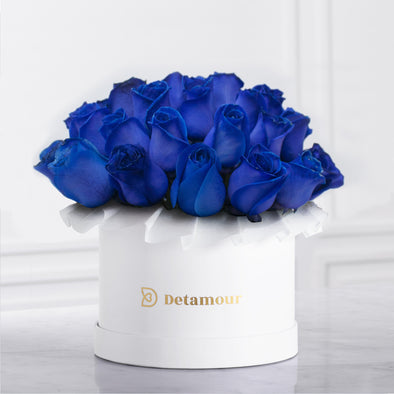 Hat box - Rosas azules