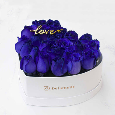 Heart box - Rosas azules