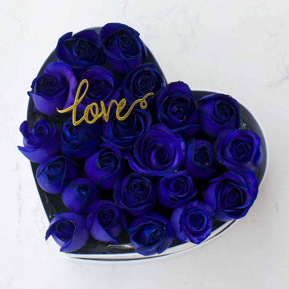 Heart box - Rosas azules